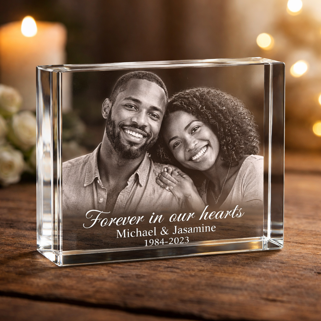 Personalized etched memorial keepsake